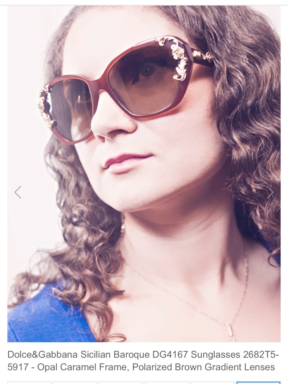 Dolce & Gabbana Opal Caramel Sunglasses with Gold Baroque Accents